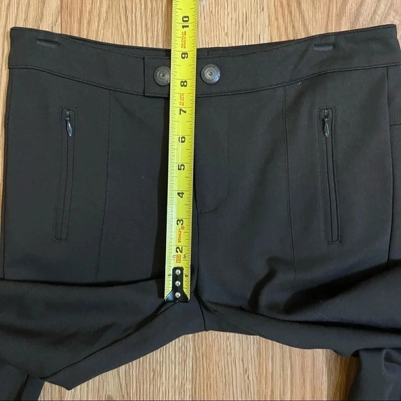 Vince Ponte Knit Tab Front Mid Rise Skinny Pants Viscose Blend Dark Brown Sz 4 - Picture 12 of 13